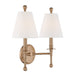 Crystorama - RIV-383-AG - Two Light Wall Sconce - Riverdale - Aged Brass