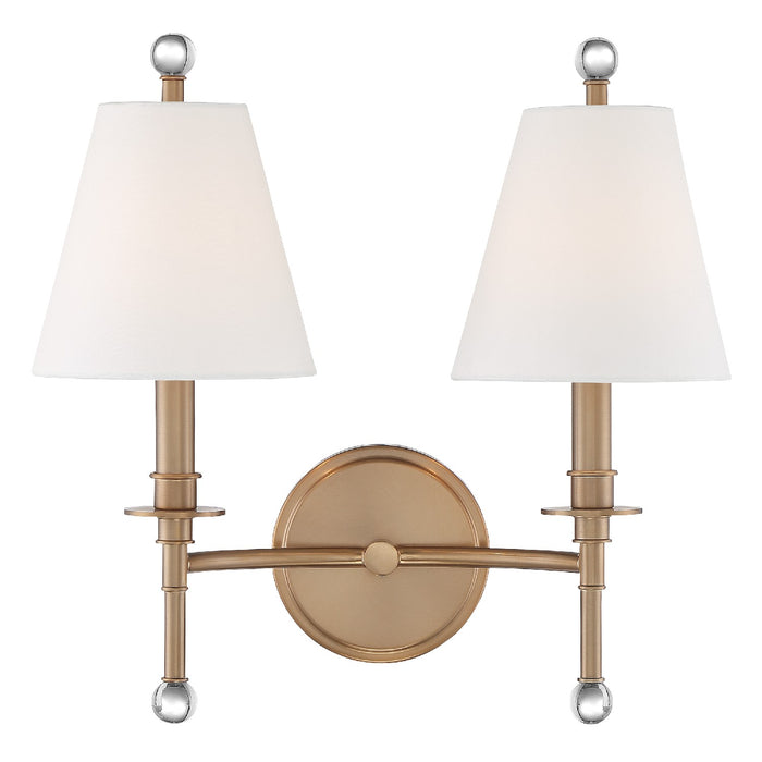 Crystorama - RIV-383-AG - Two Light Wall Sconce - Riverdale - Aged Brass