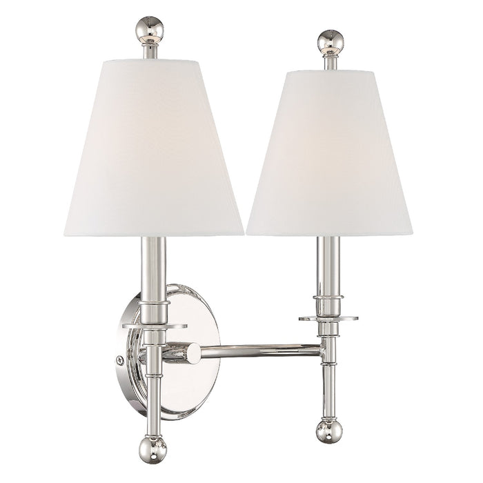 Crystorama - RIV-383-PN - Two Light Wall Sconce - Riverdale - Polished Nickel