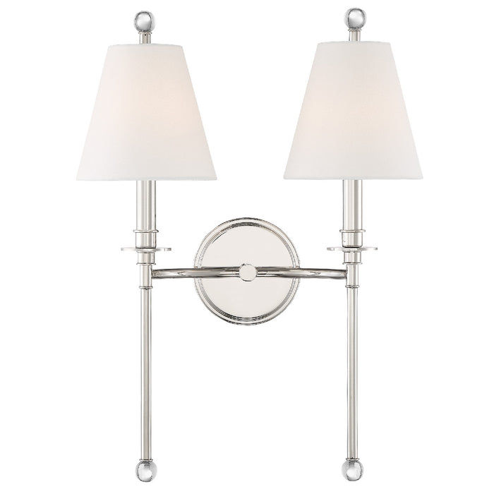 Crystorama - RIV-383-PN - Two Light Wall Sconce - Riverdale - Polished Nickel