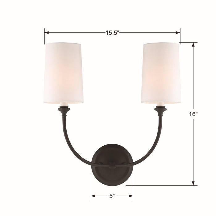 Crystorama - 2242-BF - Two Light Wall Sconce - Sylvan - Black Forged