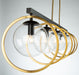 Artcraft - AC10896VB - Five Light Island Pendant - Lugano - Black & Vintage Brass