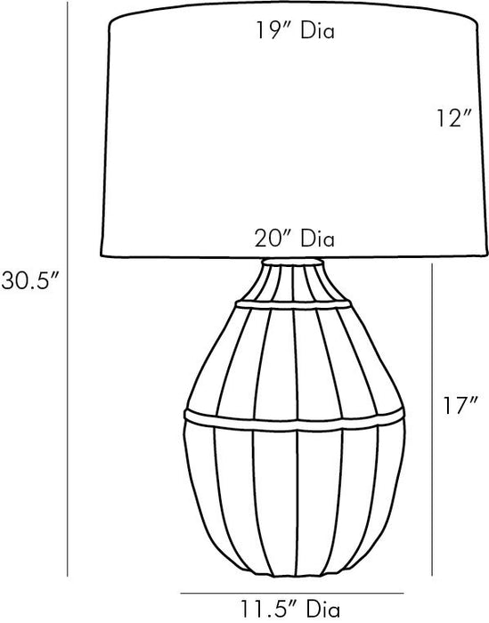 Arteriors - DW11004-578 - Two Light Table Lamp - Tangier - Egg Shell