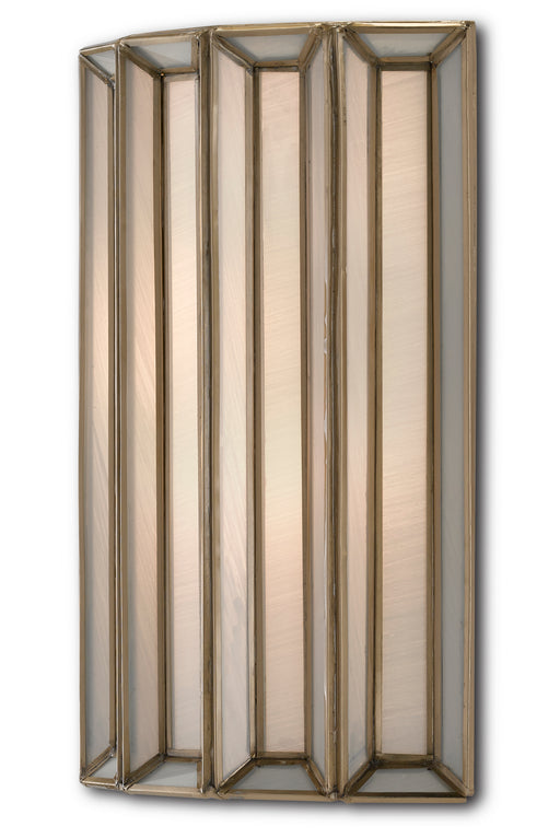 Currey and Company - 5000-0175 - One Light Wall Sconce - Daze - Antique Brass/White