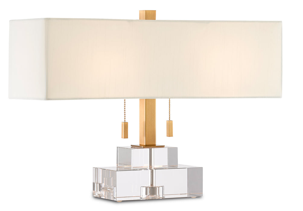 Currey and Company - 6000-0602 - Two Light Table Lamp - Chiara - Clear/Antique Brass