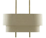 Currey and Company - 9000-0620 - Four Light Chandelier - Combermere - Antique Brass/Linen