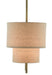 Currey and Company - 9000-0620 - Four Light Chandelier - Combermere - Antique Brass/Linen