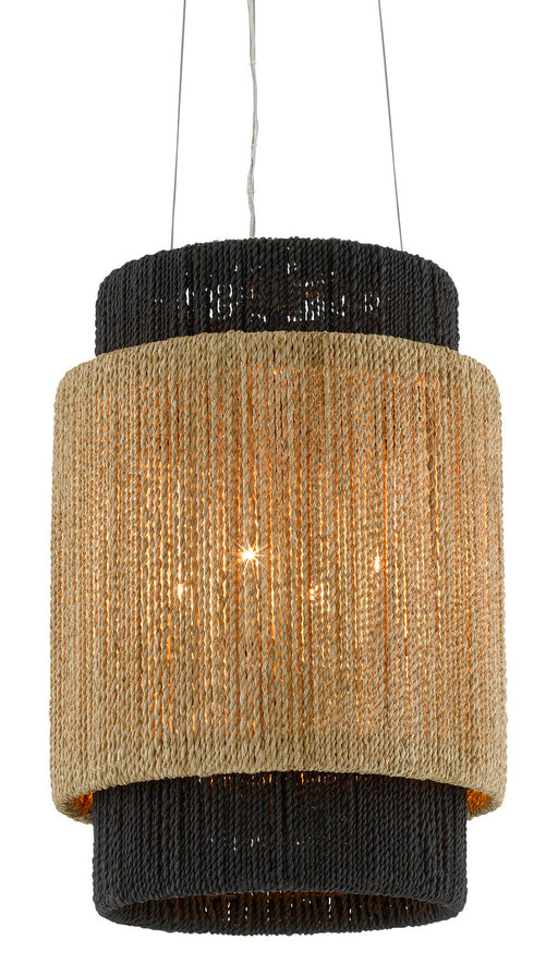 Currey and Company - 9000-0756 - Four Light Chandelier - Viewforth - Satin Black/Natural/Black/Smokewood