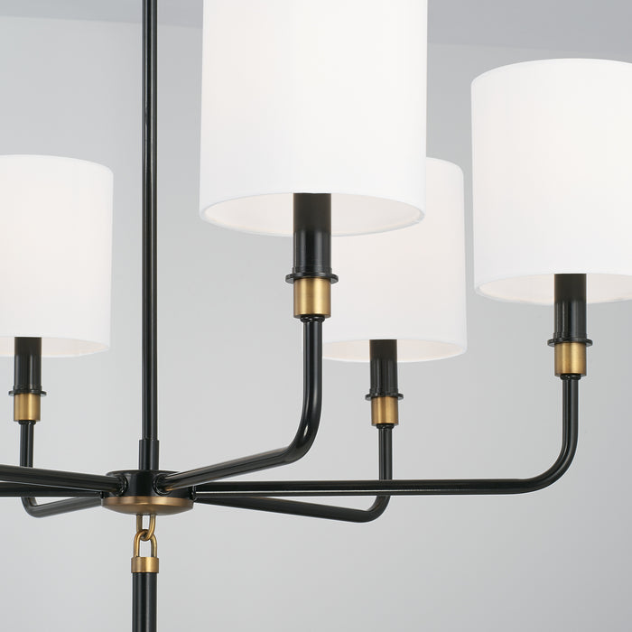 Capital Lighting - 441961YA-702 - Six Light Chandelier - Beckham - Glossy Black and Aged Brass