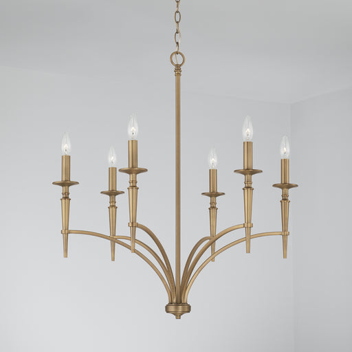 Capital Lighting - 442661AD-701 - Six Light Chandelier - Abbie - Aged Brass