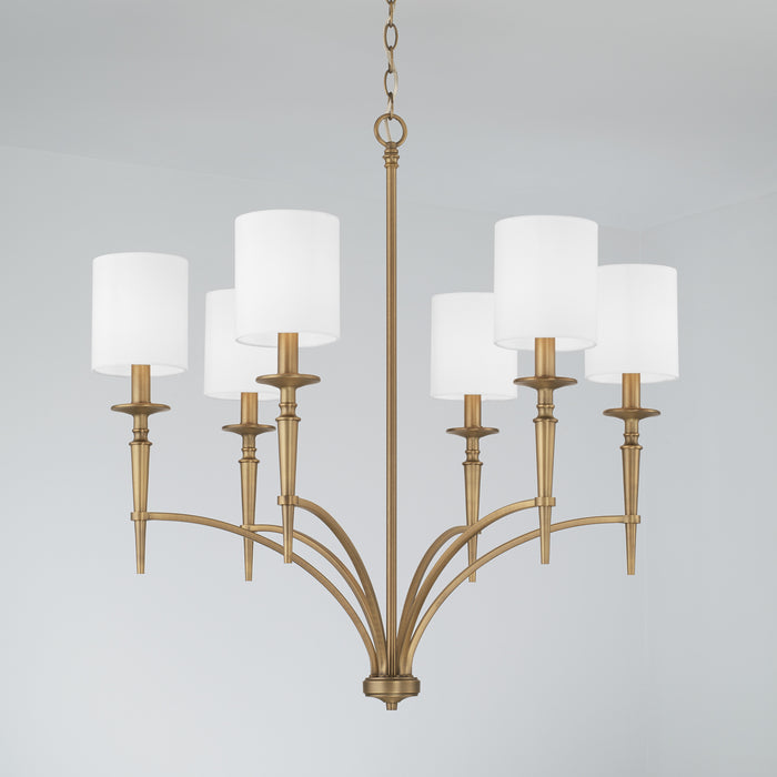 Capital Lighting - 442661AD-701 - Six Light Chandelier - Abbie - Aged Brass