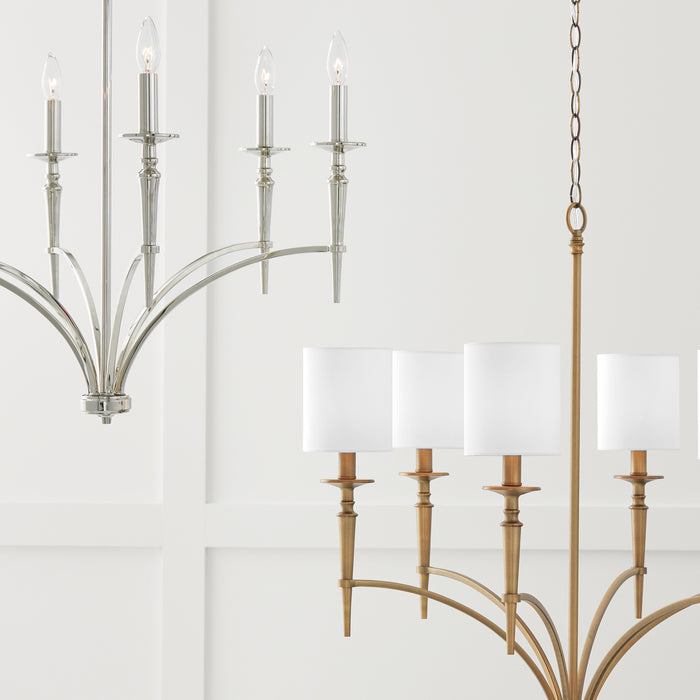 Capital Lighting - 442661AD-701 - Six Light Chandelier - Abbie - Aged Brass