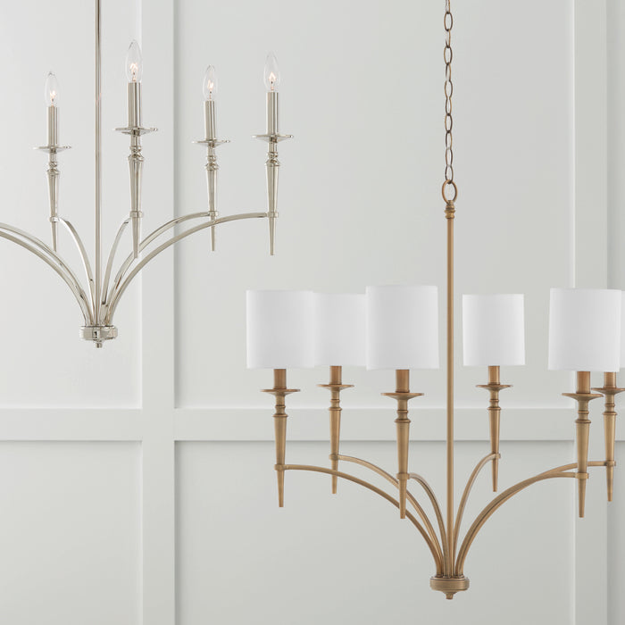 Capital Lighting - 442661AD-701 - Six Light Chandelier - Abbie - Aged Brass