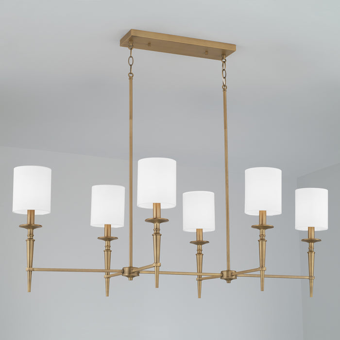 Capital Lighting - 842661AD-701 - Six Light Island Pendant - Abbie - Aged Brass