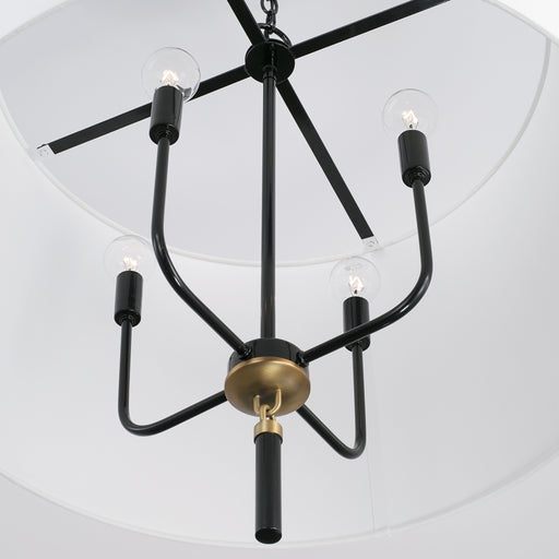 Capital Lighting - 341941YA - Four Light Pendant - Beckham - Glossy Black and Aged Brass