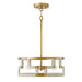 Capital Lighting - 241031NL - Three Light Semi-Flush Mount - Hala - Bleached Natural Jute and Patinaed Brass