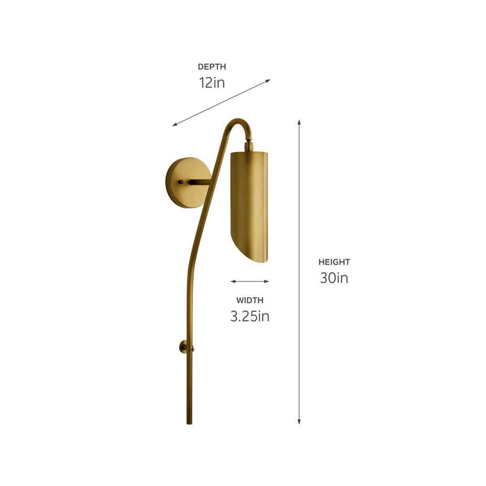 Kichler - 52165NBR - One Light Wall Sconce - Trentino - Natural Brass