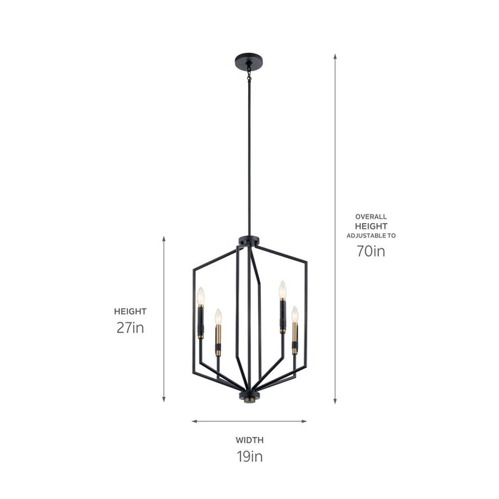 Kichler - 52351BK - Four Light Foyer Pendant - Armand - Black