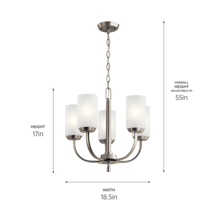 Kichler - 52386NI - Five Light Chandelier - Kennewick - Brushed Nickel