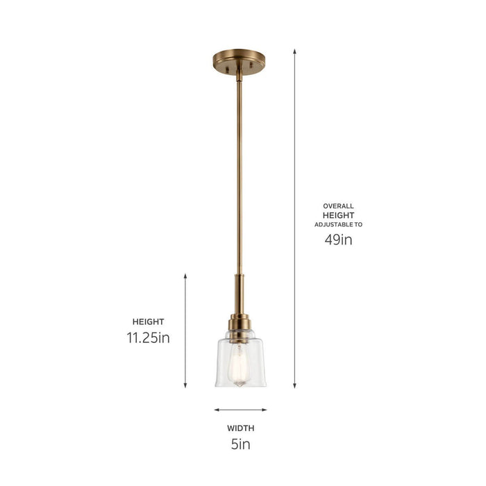 Kichler - 52399WBR - One Light Mini Pendant - Aivian - Weathered Brass