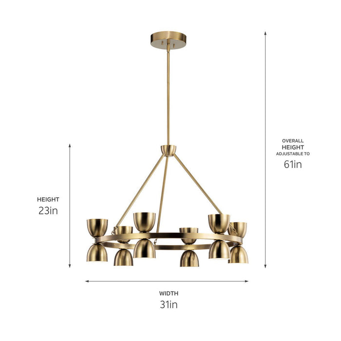 Kichler - 52418BNBLED - LED Chandelier - Baland - Brushed Natural Brass