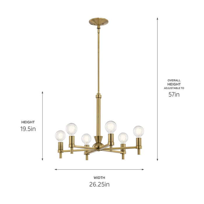 Kichler - 52424BNB - Six Light Chandelier - Torvee - Brushed Natural Brass