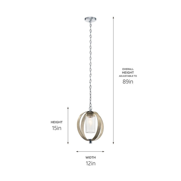 Kichler - 59069DAG - One Light Outdoor Pendant - Grand Bank - Distressed Antique Gray