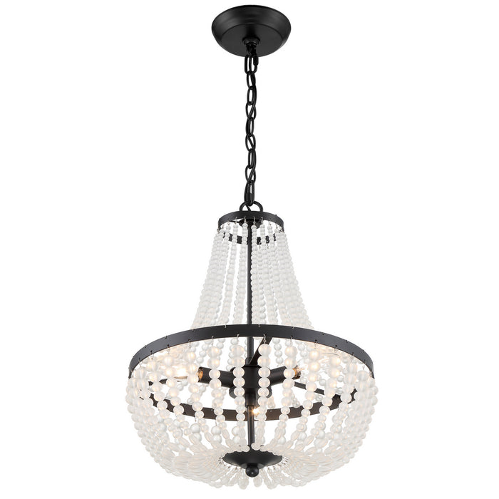 Crystorama - 603-MK - Three Light Chandelier - Rylee - Matte Black