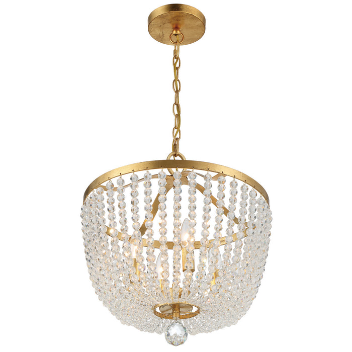 Crystorama - 604-GA - Four Light Chandelier - Rylee - Antique Gold