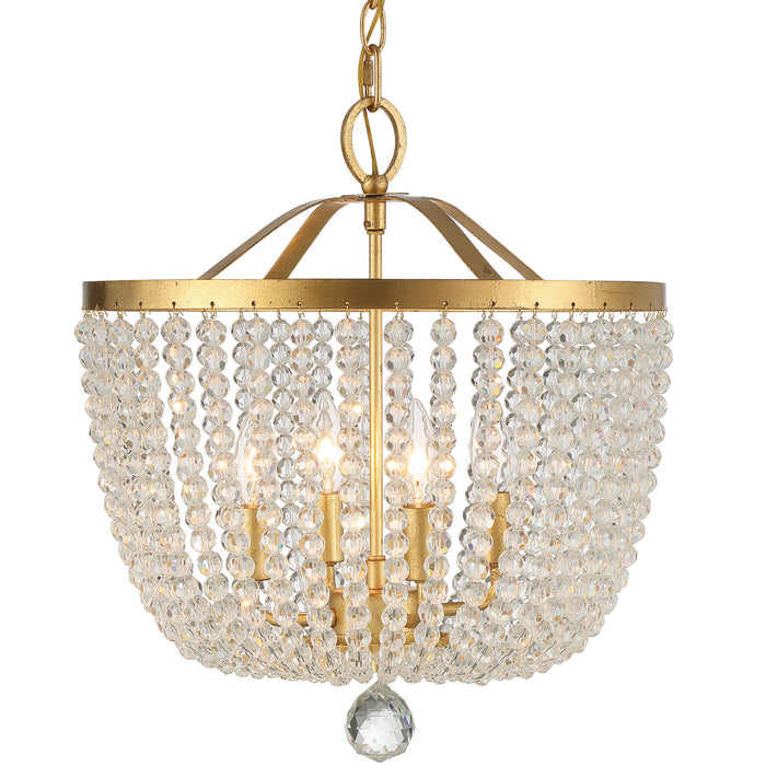 Crystorama - 604-GA - Four Light Chandelier - Rylee - Antique Gold