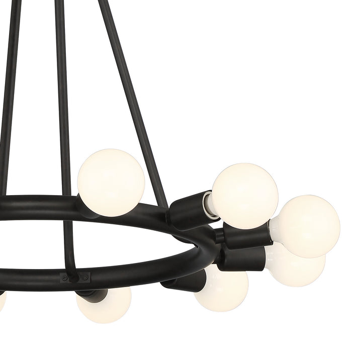 Crystorama - 9045-BK - 12 Light Chandelier - Dakota - Black