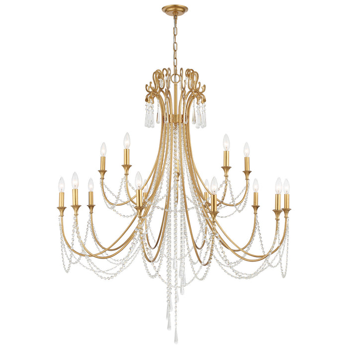 Crystorama - ARC-1919-GA-CL-MWP - 15 Light Chandelier - Arcadia - Antique Gold