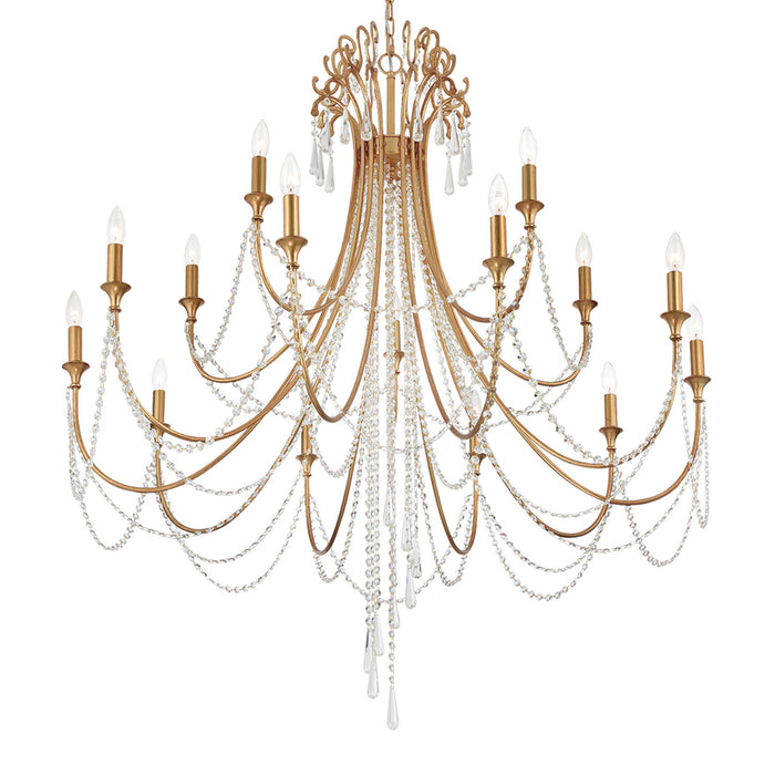 Crystorama - ARC-1919-GA-CL-MWP - 15 Light Chandelier - Arcadia - Antique Gold