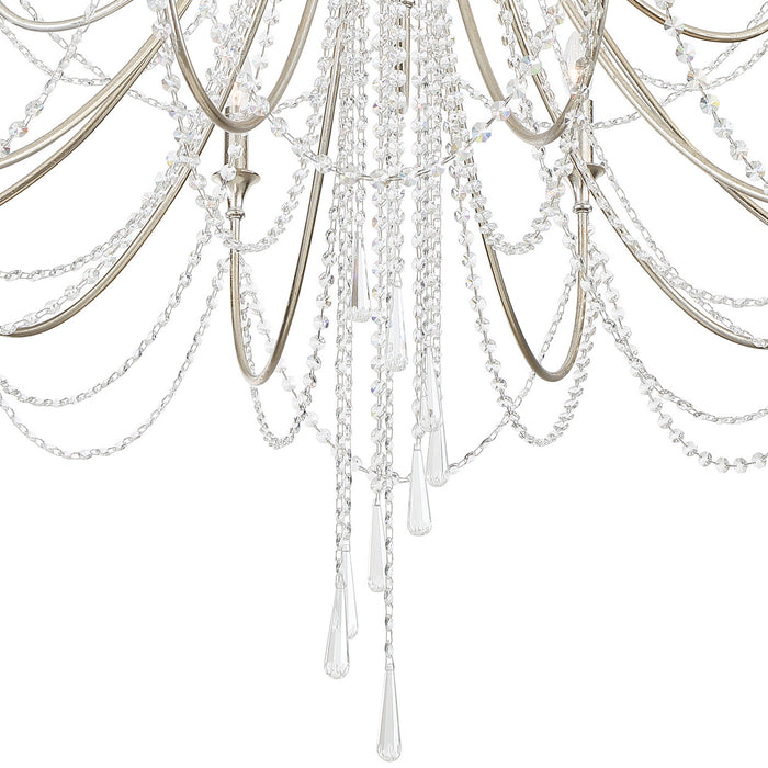 Crystorama - ARC-1919-SA-CL-MWP - 15 Light Chandelier - Arcadia - Antique Silver