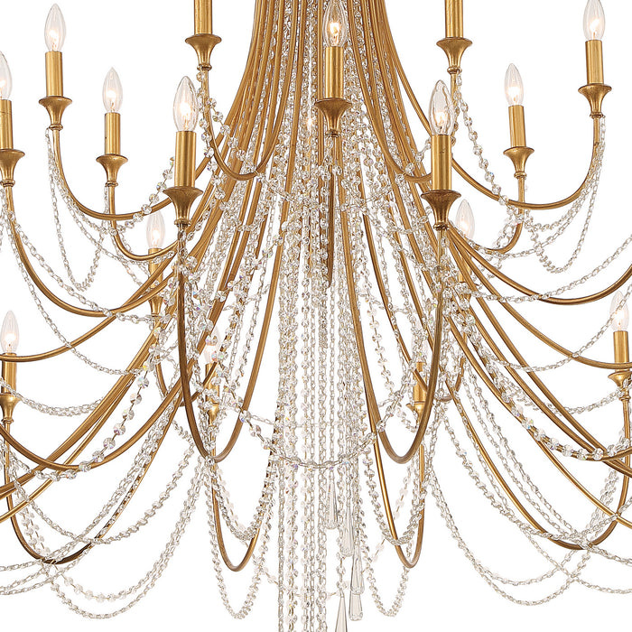 Crystorama - ARC-1929-GA-CL-MWP - 28 Light Chandelier - Arcadia - Antique Gold