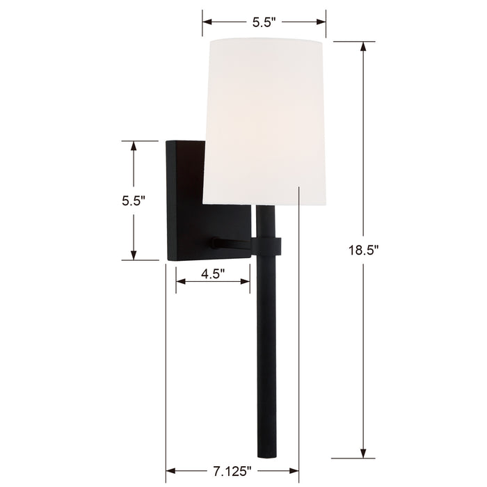 Crystorama - BRO-451-BF - One Light Wall Sconce - Bromley - Black Forged