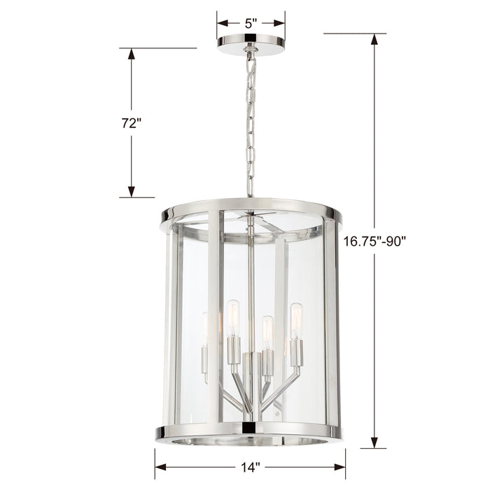 Crystorama - DEV-B8004-PN - Four Light Mini Chandelier - Devon - Polished Nickel