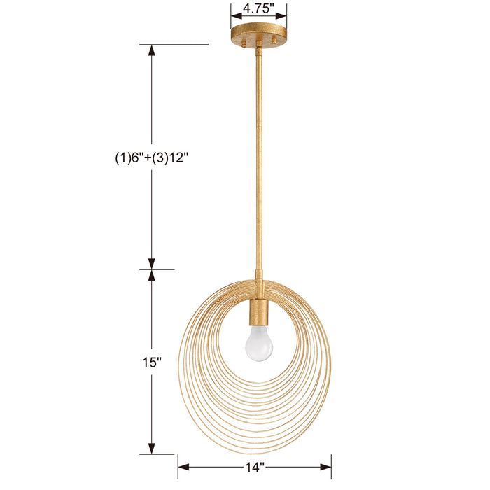 Crystorama - DOR-B7701-RG - One Light Pendant - Doral - Renaissance Gold