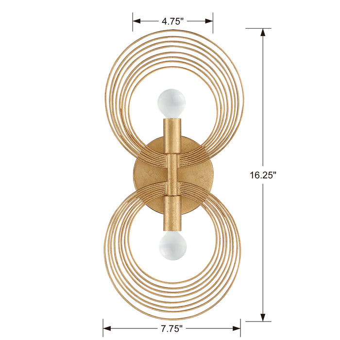 Crystorama - DOR-B7722-RG - Two Light Wall Sconce - Doral - Renaissance Gold