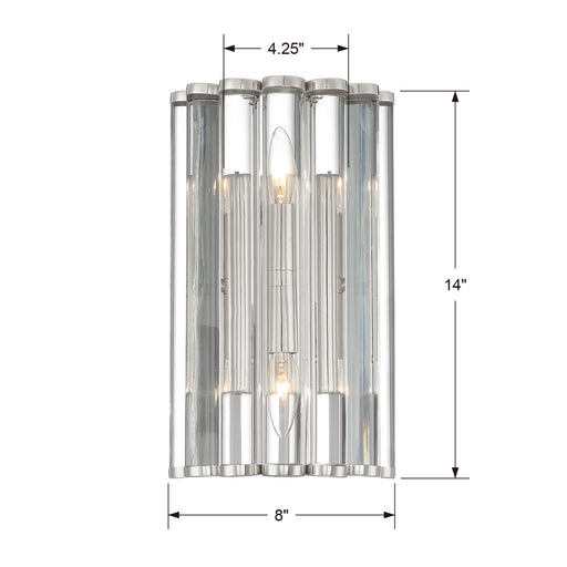 Crystorama - ELL-B3002-PN - Two Light Wall Sconce - Elliot - Polished Nickel