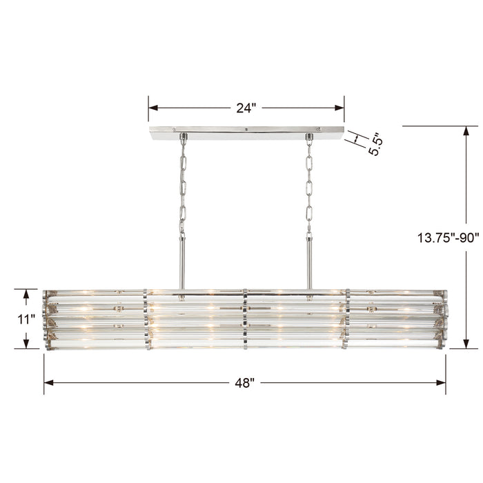 Crystorama - ELL-B3007-PN - Six Light Chandelier - Elliot - Polished Nickel