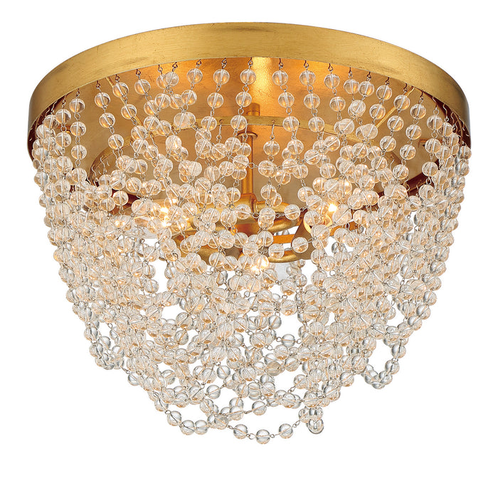 Crystorama - FIO-A9103-GA-CL - Three Light Flush Mount - Fiona - Antique Gold