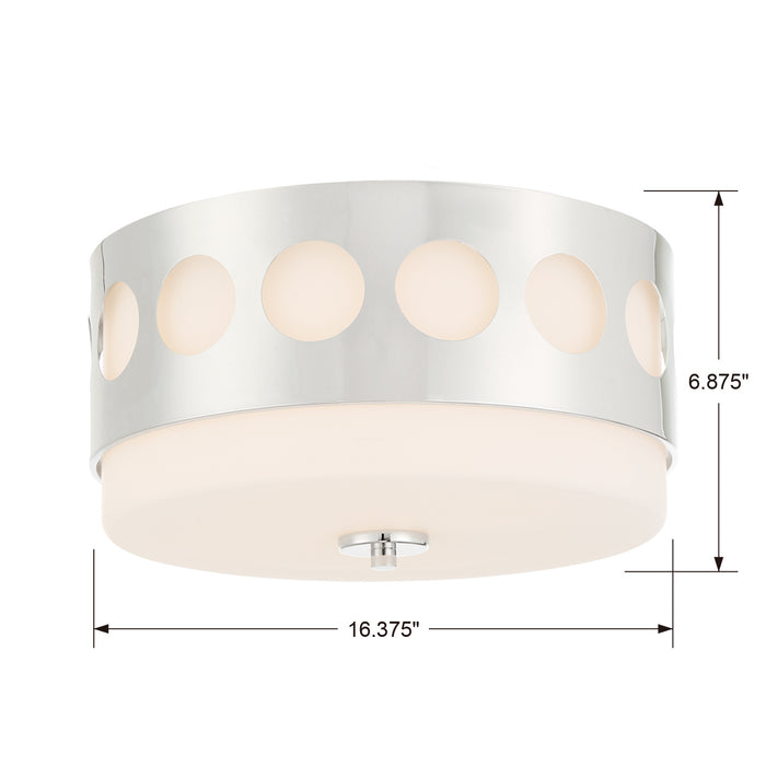 Crystorama - KIR-B8100-PN - Two Light Flush Mount - Kirby - Polished Nickel