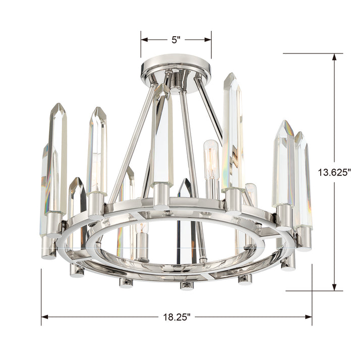 Crystorama - WAT-B2004-PN - Four Light Semi Flush Mount - Watson - Polished Nickel