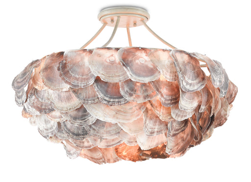 Currey and Company - 9000-0755 - Six Light Chandelier - Seahouse - Smokewood/Natural Shell