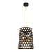 Varaluz - 346F04MBFG - Four Light Foyer Pendant - Bailey - Matte Black/French Gold