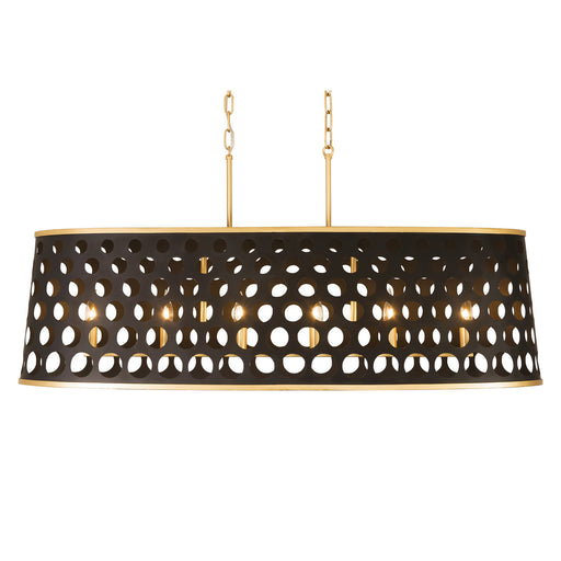 Varaluz - 346N06MBFG - Six Light Pendant - Bailey - Matte Black/French Gold