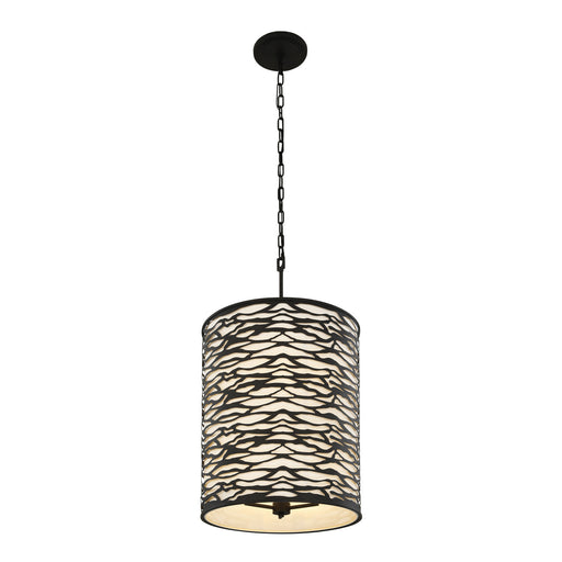 Varaluz - 348F06CB - Six Light Pendant - Kato - Carbon Black