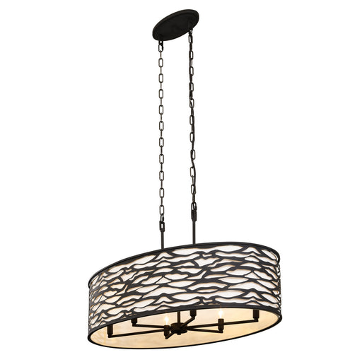 Varaluz - 348N06CB - Six Light Pendant - Kato - Carbon Black