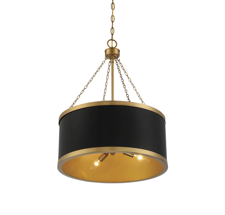 Savoy House - 7-188-6-143 - Six Light Pendant - Delphi - Black with Warm Brass Accents